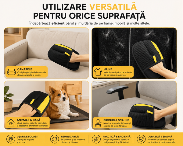Mănuși Magice pentru Păr de Animale
